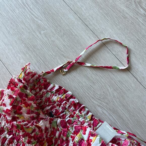 J Crew Smocked Maxi Dress In Raspberry Print Small Red - Picture 11 of 13